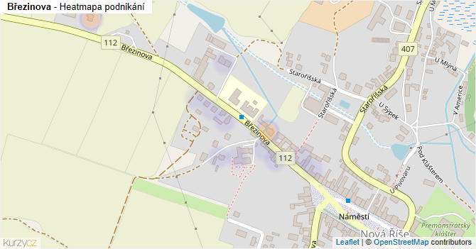 Březinova - mapa podnikání