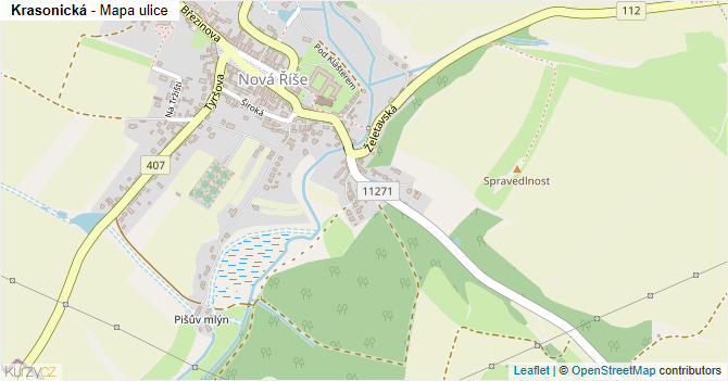 Krasonická - mapa ulice