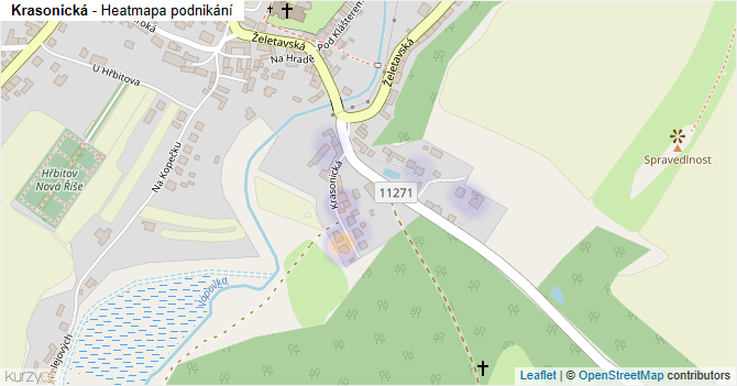Krasonická - mapa podnikání