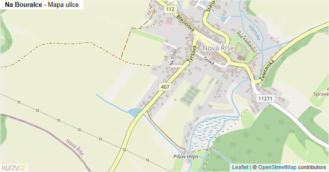 Na Bouralce - mapa ulice
