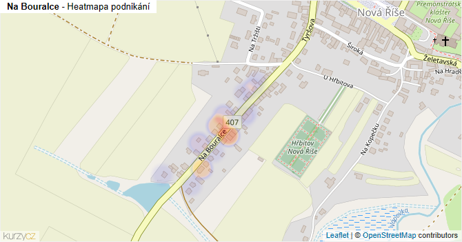 Na Bouralce - mapa podnikání