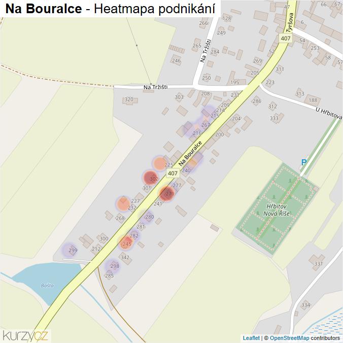 Mapa Na Bouralce - Firmy v ulici.