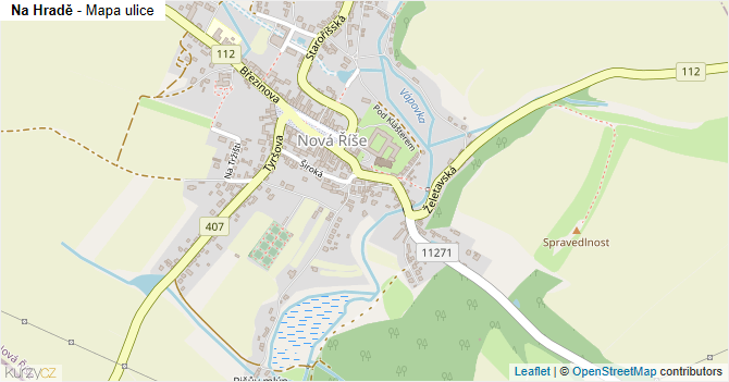 Na Hradě - mapa ulice