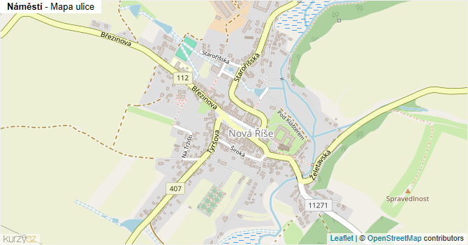Náměstí - mapa ulice