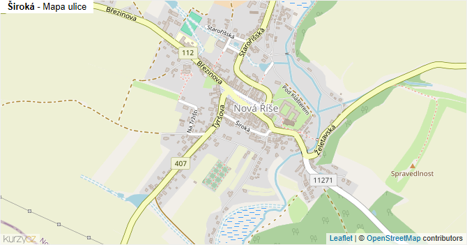 Široká - mapa ulice