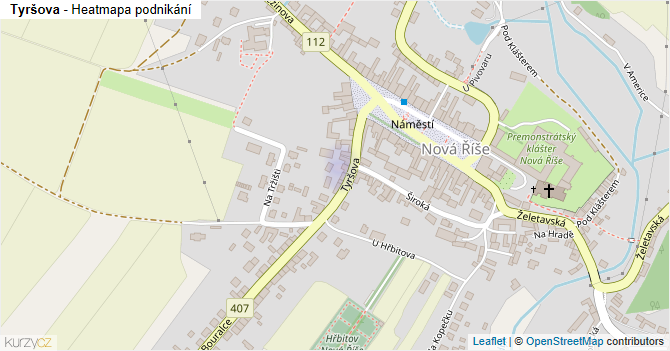 Tyršova - mapa podnikání