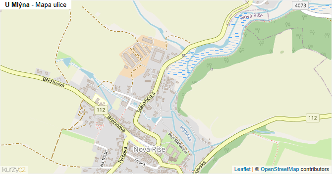 U Mlýna - mapa ulice