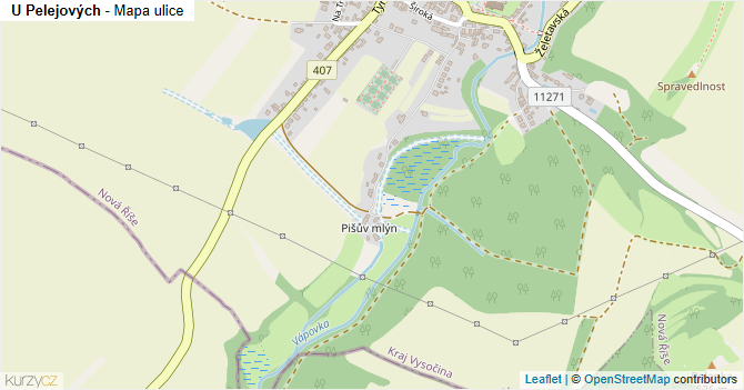 U Pelejových - mapa ulice