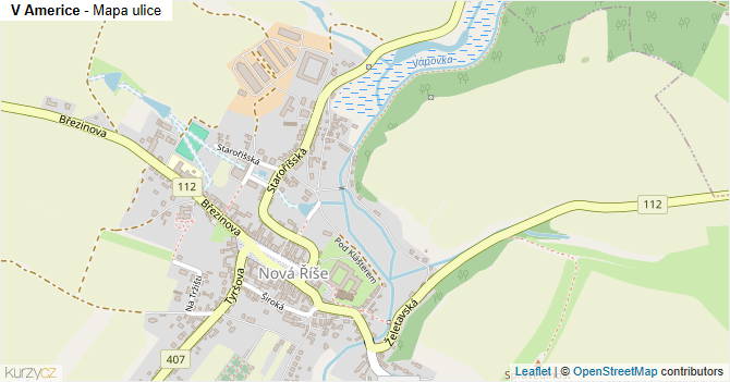 V Americe - mapa ulice