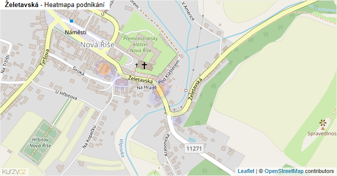 Želetavská - mapa podnikání
