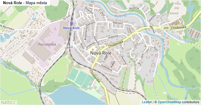 Nová Role - mapa města