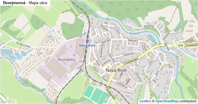 Bezejmenná - mapa ulice
