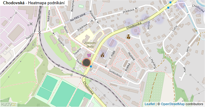 Chodovská - mapa podnikání