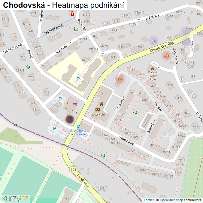 Mapa Chodovská - Firmy v ulici.