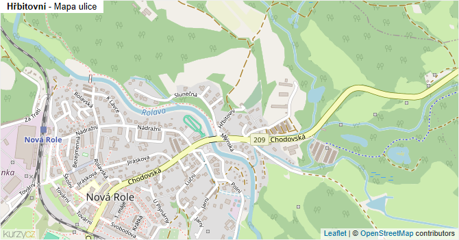 Hřbitovní - mapa ulice