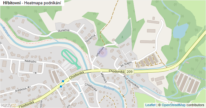Hřbitovní - mapa podnikání
