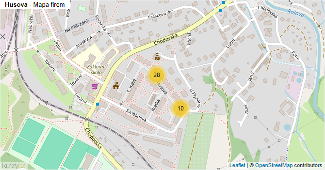 Husova - mapa firem