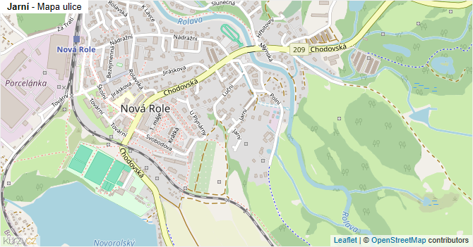 Jarní - mapa ulice