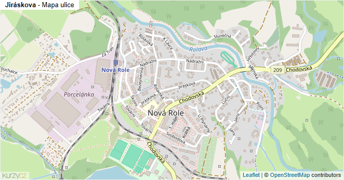 Jiráskova - mapa ulice