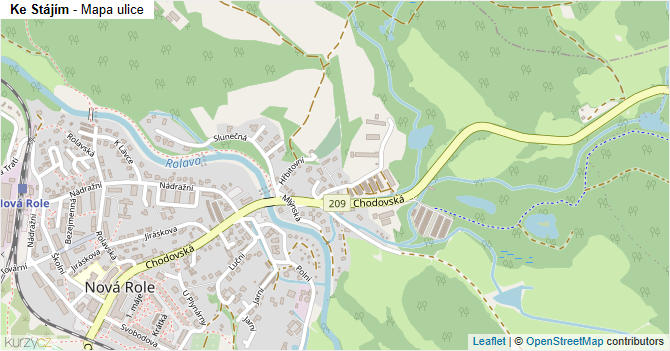 Ke Stájím - mapa ulice