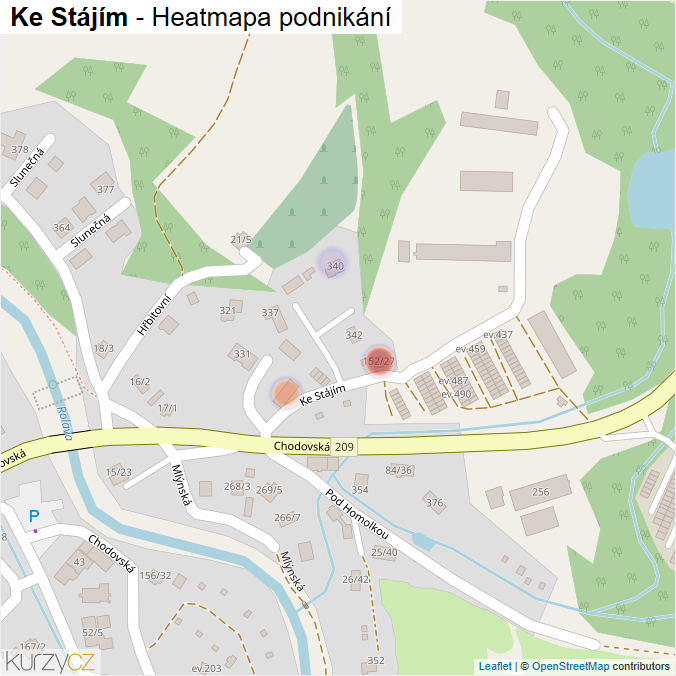 Mapa Ke Stájím - Firmy v ulici.
