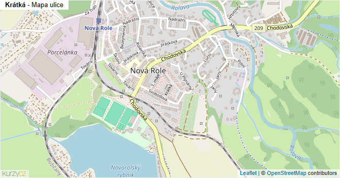 Krátká - mapa ulice