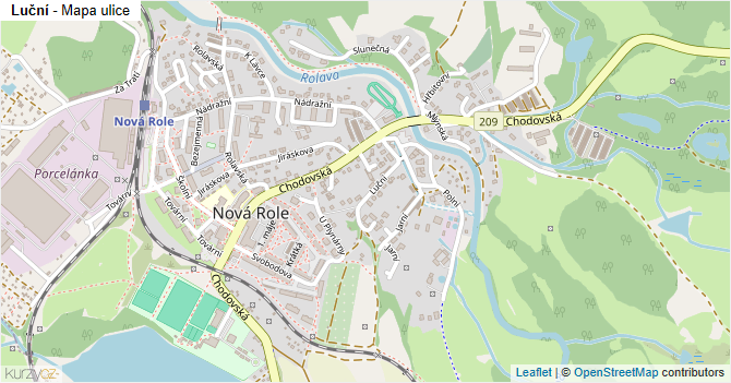 Luční - mapa ulice