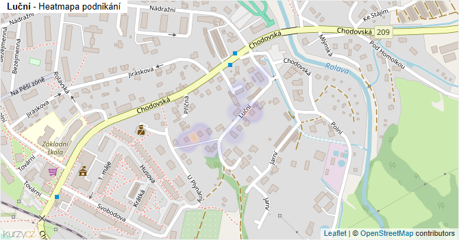 Luční - mapa podnikání