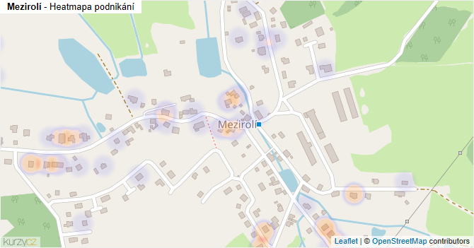 Mezirolí - mapa podnikání