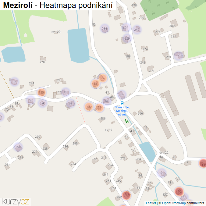 Mapa Mezirolí - Firmy v části obce.