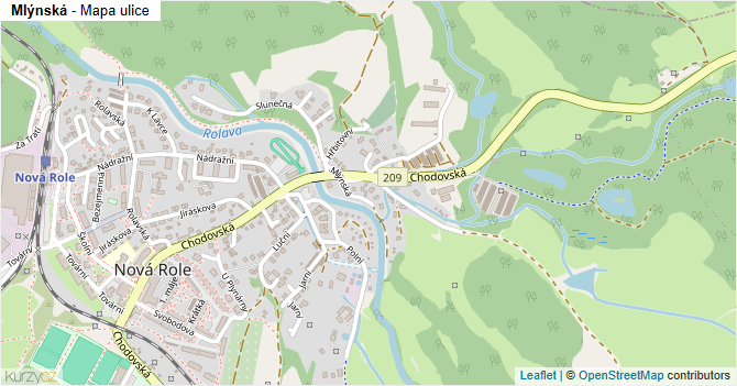 Mlýnská - mapa ulice