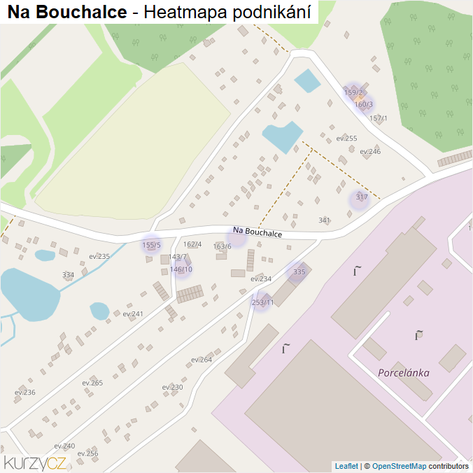 Mapa Na Bouchalce - Firmy v ulici.
