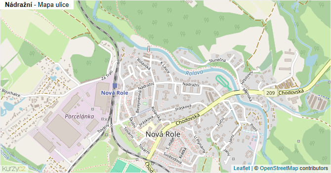 Nádražní - mapa ulice