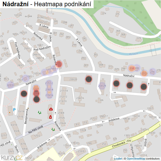 Mapa Nádražní - Firmy v ulici.