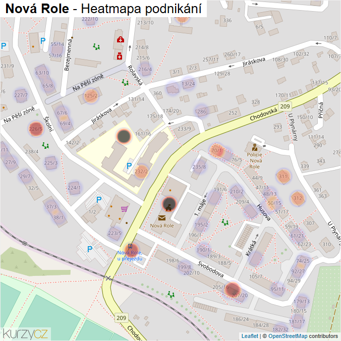 Mapa Nová Role - Firmy v části obce.