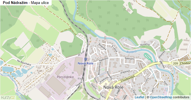 Pod Nádražím - mapa ulice