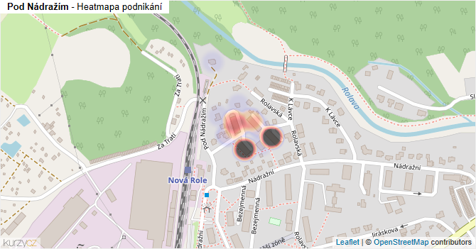 Pod Nádražím - mapa podnikání