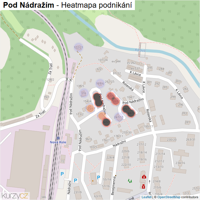 Mapa Pod Nádražím - Firmy v ulici.