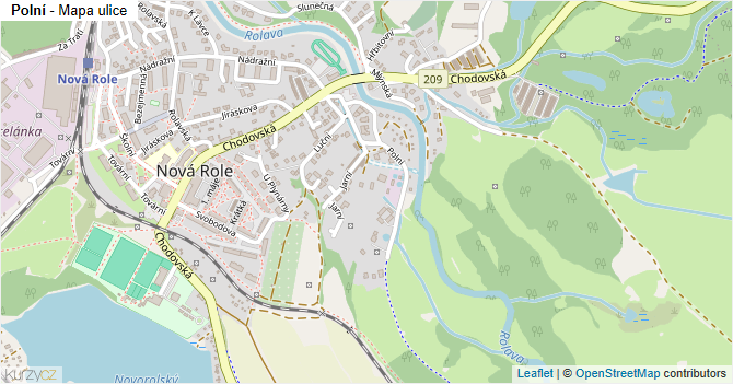 Polní - mapa ulice