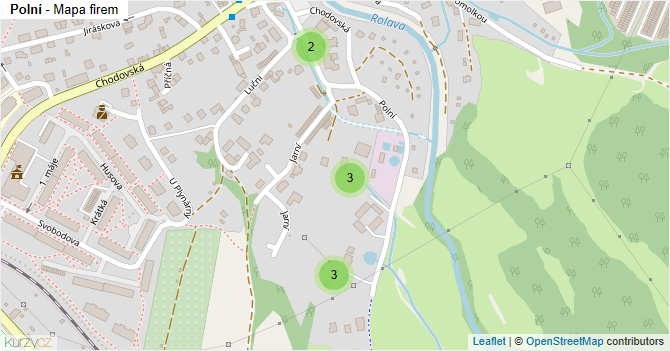 Polní - mapa firem