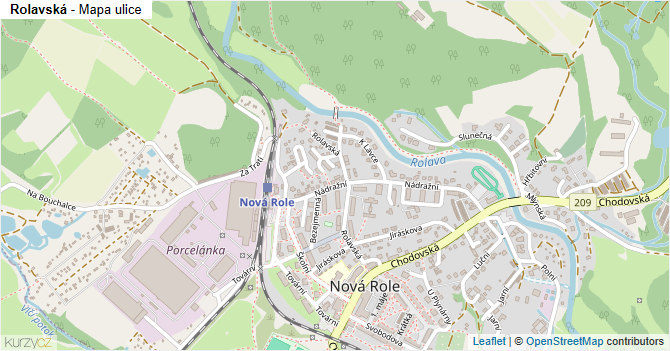 Rolavská - mapa ulice