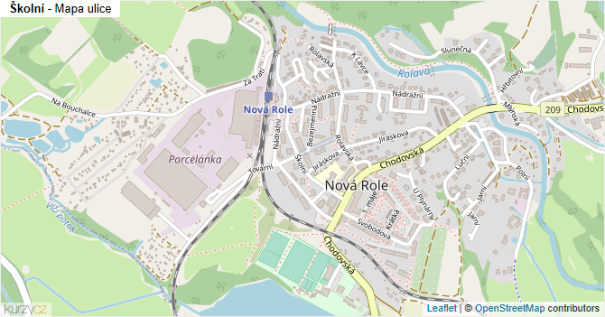 Školní - mapa ulice