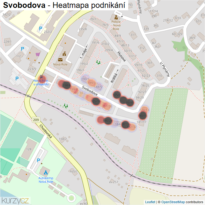 Mapa Svobodova - Firmy v ulici.