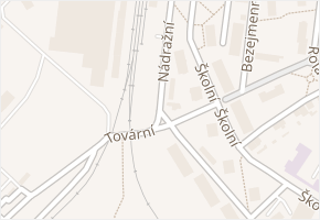 Tovární v obci Nová Role - mapa ulice