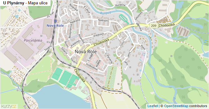 U Plynárny - mapa ulice
