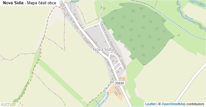 Nová Sídla - mapa části obce