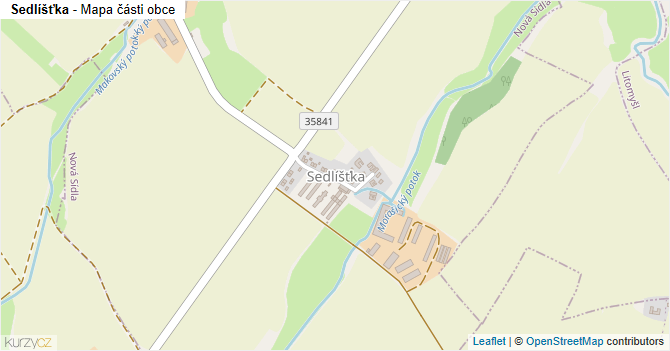 Sedlíšťka - mapa části obce