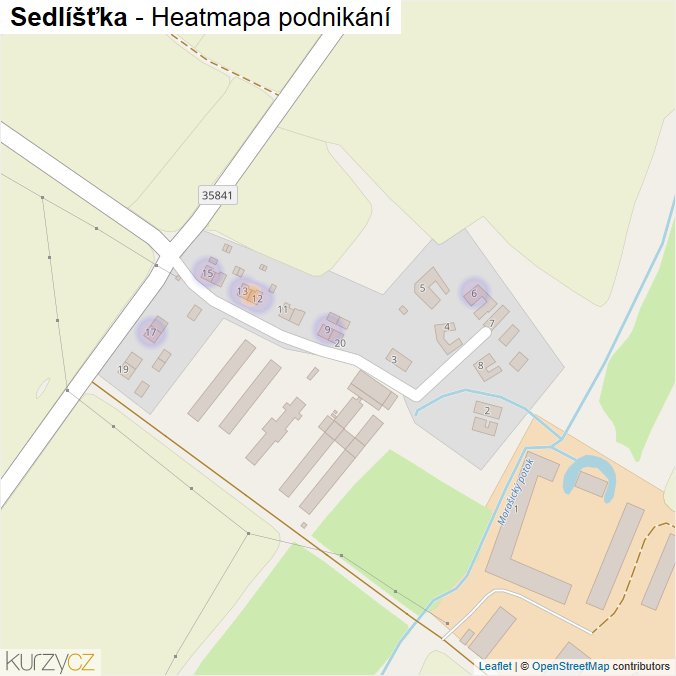 Mapa Sedlíšťka - Firmy v části obce.