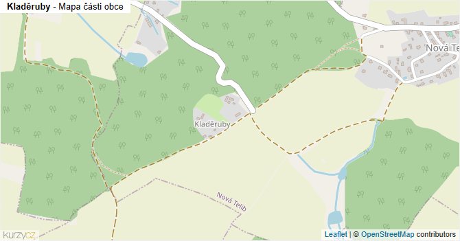 Kladěruby - mapa části obce