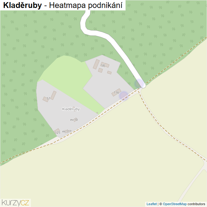 Mapa Kladěruby - Firmy v části obce.